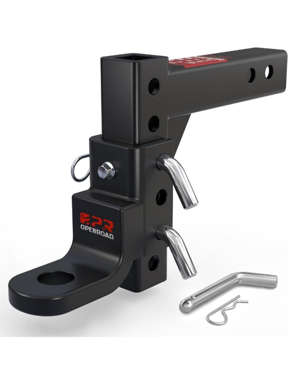 Adjustable Trailer Hitch Ball Mount for 2-Inch Receiver, Heavy-Duty Towing